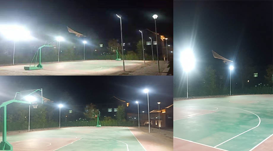 Successful case study of solar street lights for a 6-meter stadium